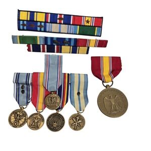 Lot 17 U.S. Air Force USAF Ribbon Bar‎ Rack Pins National Defense Bronze Medals